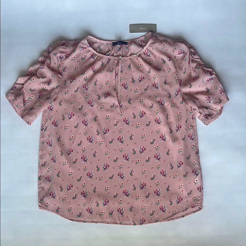 NWT J crew Women's Pink Floral Top